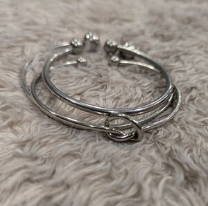 Stackable Silver Bracelets Set Of 3